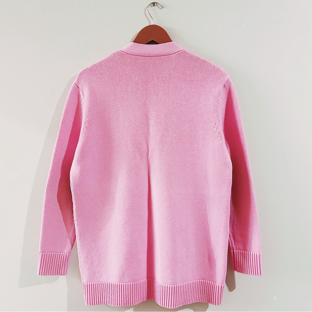 alice + olivia | bradford stace face grandpa cardigan in electric pink ↷ - Picture 8 of 16